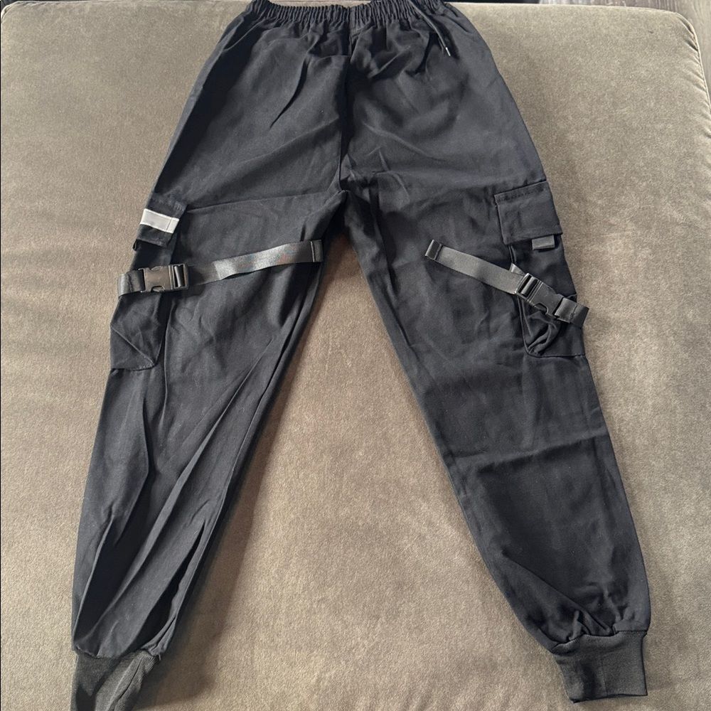 Teen Boys Black Streetwear Drawstring Cargo Utility Pants Size XS/XXS NWOT - Picture 3 of 12